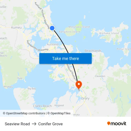 Seaview Road to Conifer Grove map