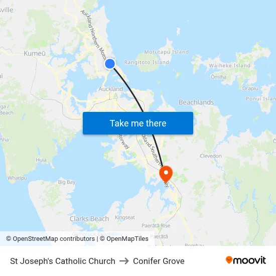 St Joseph's Catholic Church to Conifer Grove map