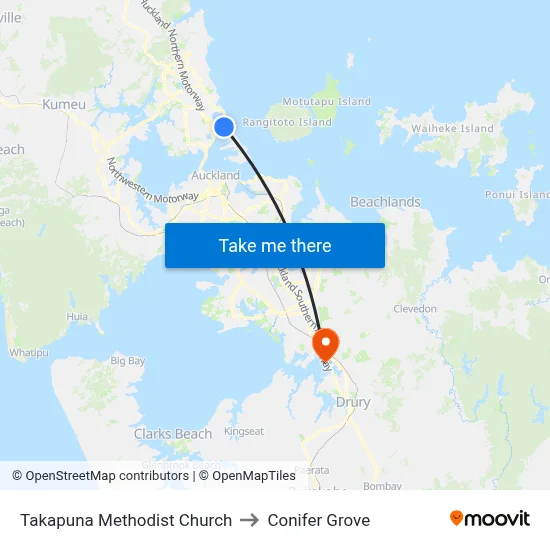 Takapuna Methodist Church to Conifer Grove map