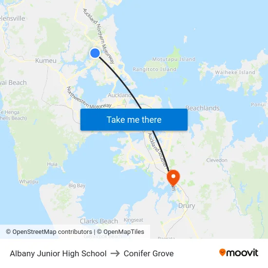Albany Junior High School to Conifer Grove map