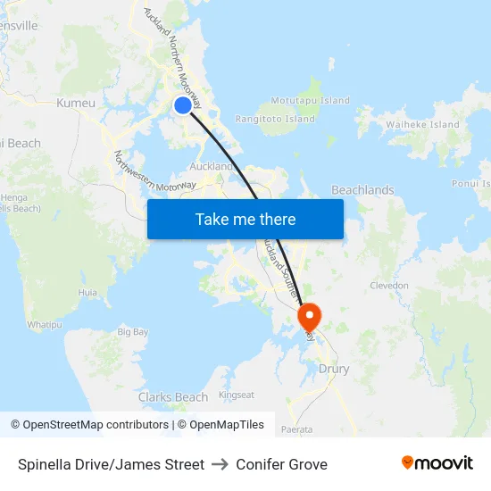 Spinella Drive/James Street to Conifer Grove map