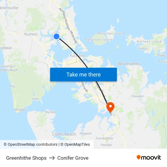 Greenhithe Shops to Conifer Grove map