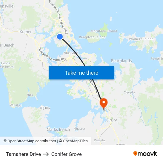 Tamahere Drive to Conifer Grove map