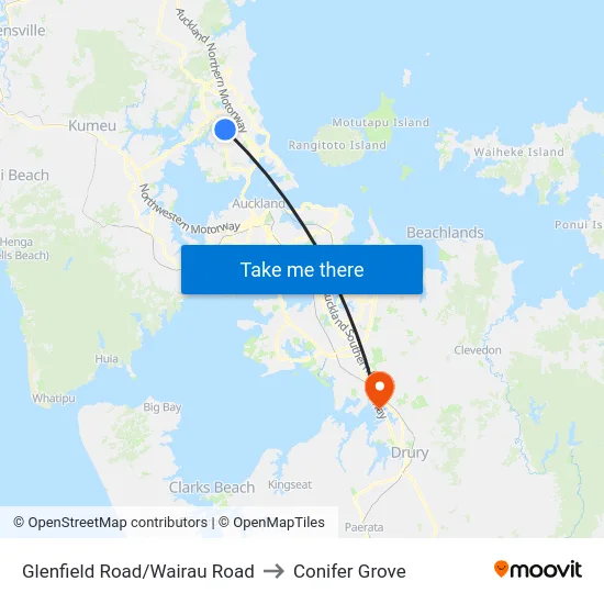 Glenfield Road/Wairau Road to Conifer Grove map