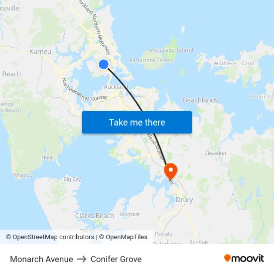 Monarch Avenue to Conifer Grove map