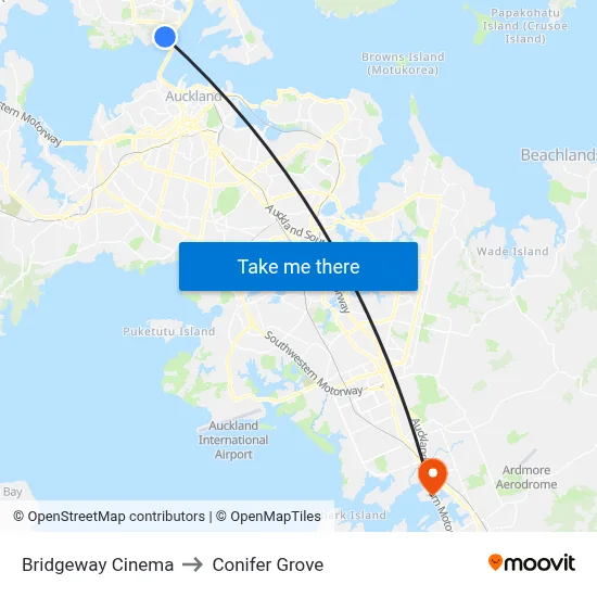 Bridgeway Cinema to Conifer Grove map