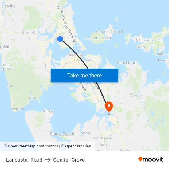 Lancaster Road to Conifer Grove map