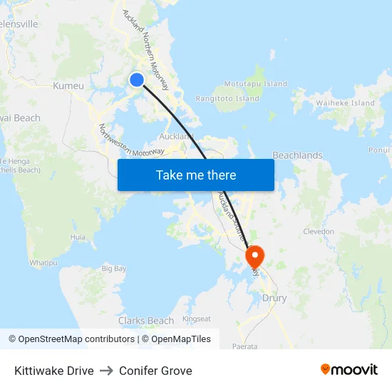 Kittiwake Drive to Conifer Grove map