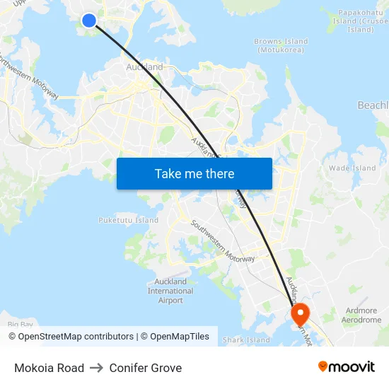 Mokoia Road to Conifer Grove map