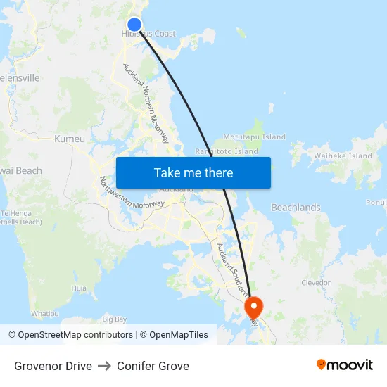 Grovenor Drive to Conifer Grove map