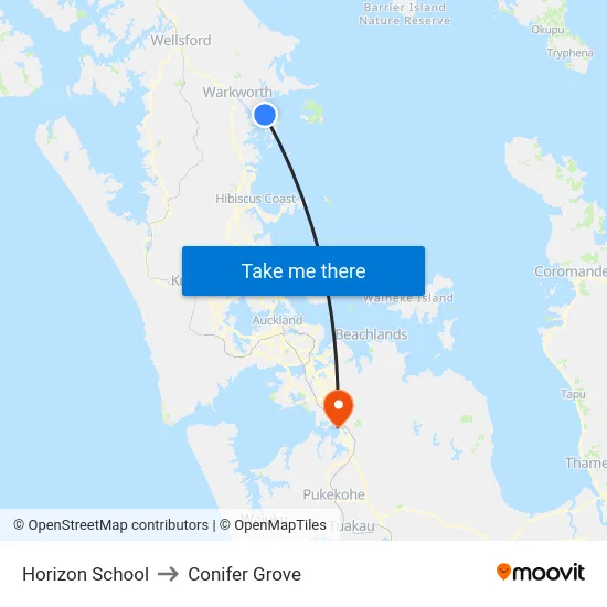 Horizon School to Conifer Grove map