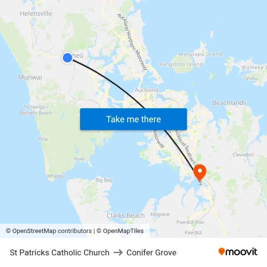 St Patricks Catholic Church to Conifer Grove map