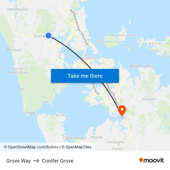 Grove Way to Conifer Grove map