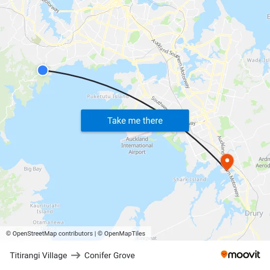 Titirangi Village to Conifer Grove map