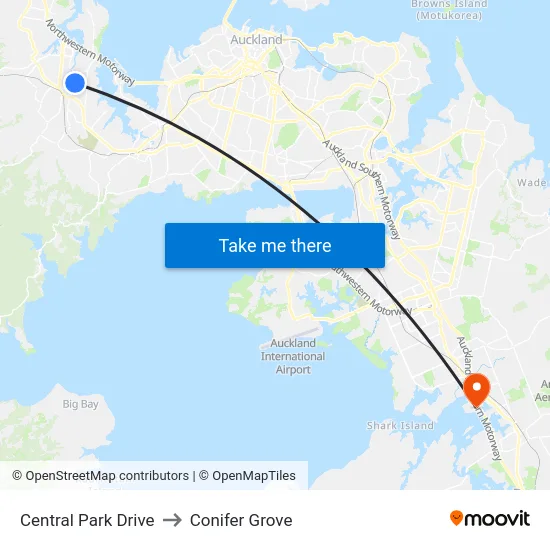 Central Park Drive to Conifer Grove map