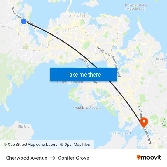 Sherwood Avenue to Conifer Grove map