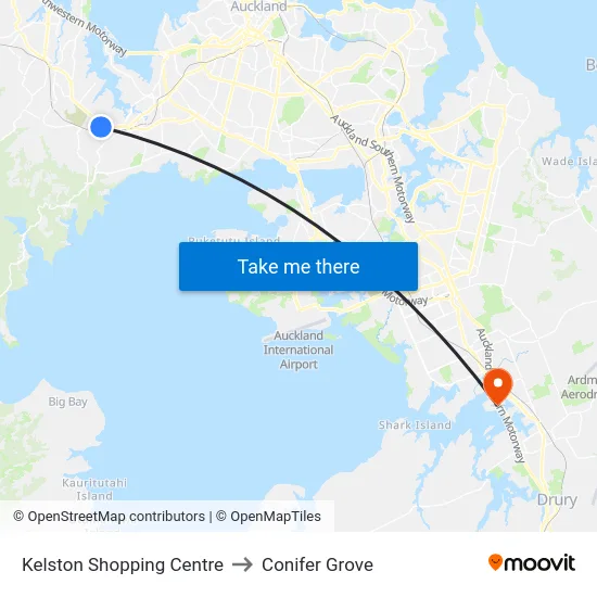Kelston Shopping Centre to Conifer Grove map