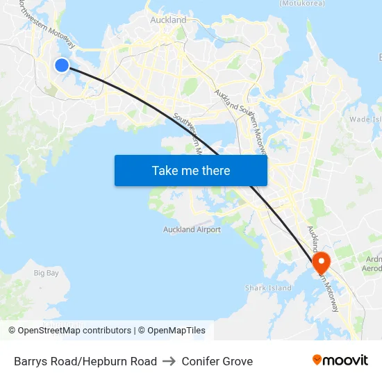 Barrys Road/Hepburn Road to Conifer Grove map