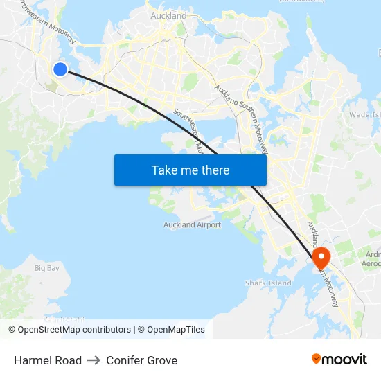 Harmel Road to Conifer Grove map