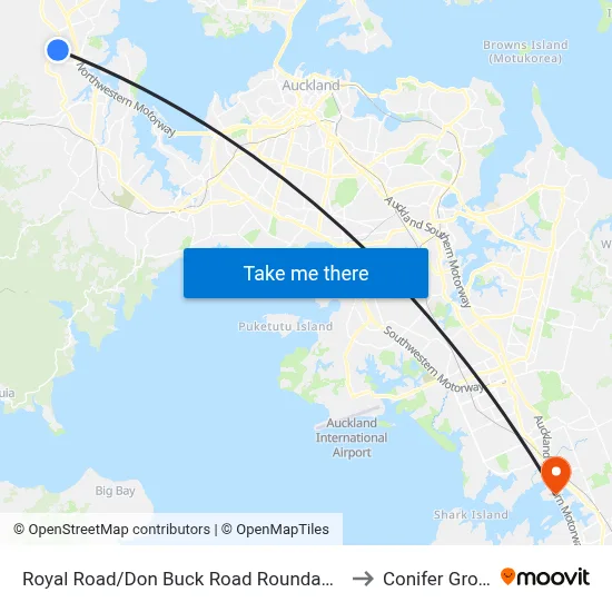 Royal Road/Don Buck Road Roundabout to Conifer Grove map