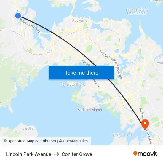 Lincoln Park Avenue to Conifer Grove map