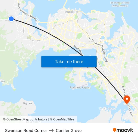 Swanson Road Corner to Conifer Grove map