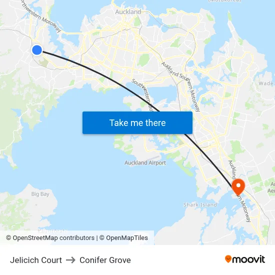Jelicich Court to Conifer Grove map