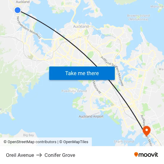 Oreil Avenue to Conifer Grove map