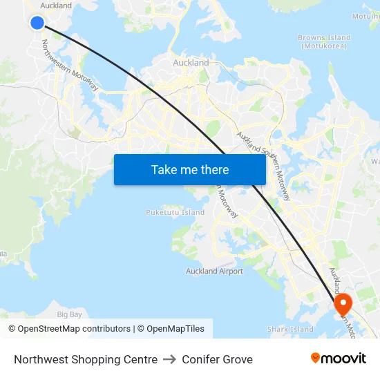 Northwest Shopping Centre to Conifer Grove map