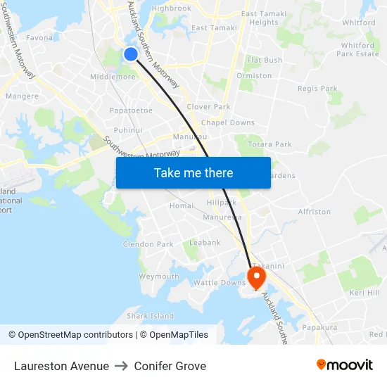 Laureston Avenue to Conifer Grove map