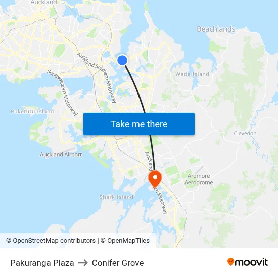 Pakuranga Plaza to Conifer Grove map