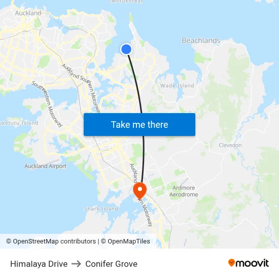 Himalaya Drive to Conifer Grove map