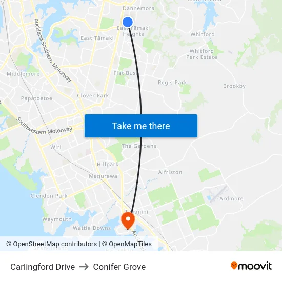 Carlingford Drive to Conifer Grove map