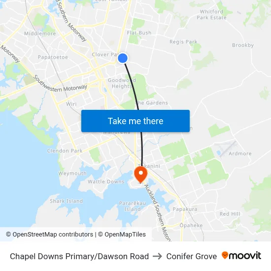 Chapel Downs Primary/Dawson Road to Conifer Grove map