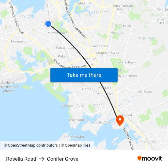 Rosella Road to Conifer Grove map