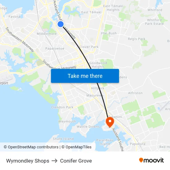 Wymondley Shops to Conifer Grove map