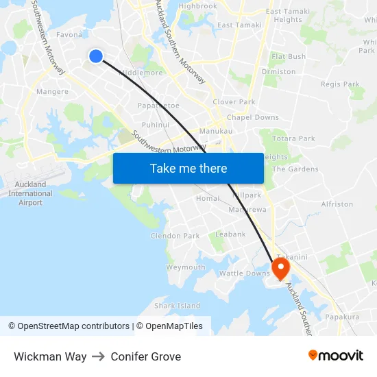 Wickman Way to Conifer Grove map