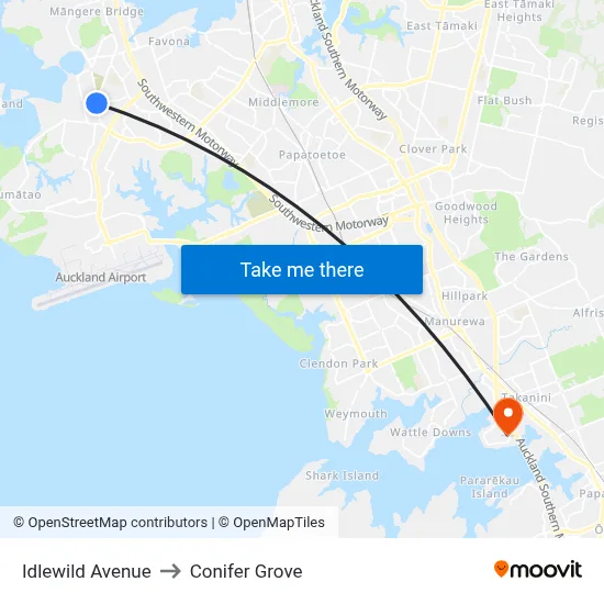 Idlewild Avenue to Conifer Grove map