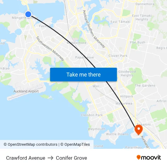 Crawford Avenue to Conifer Grove map