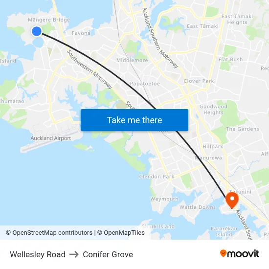 Wellesley Road to Conifer Grove map