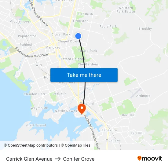 Carrick Glen Avenue to Conifer Grove map