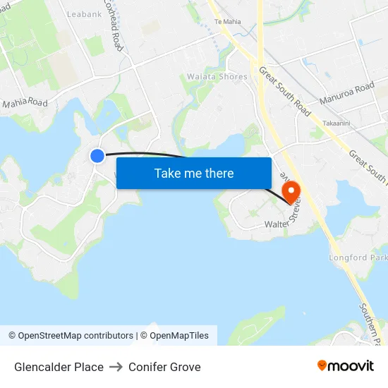 Glencalder Place to Conifer Grove map