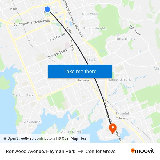 Ronwood Avenue/Hayman Park to Conifer Grove map