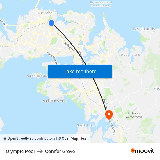 Olympic Pool to Conifer Grove map