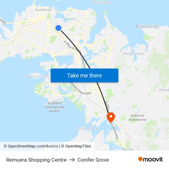 Remuera Shopping Centre to Conifer Grove map