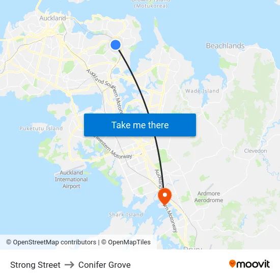 Strong Street to Conifer Grove map