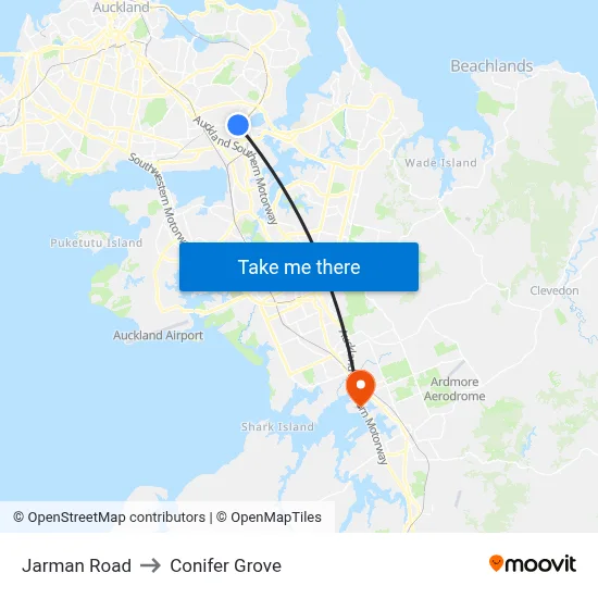 Jarman Road to Conifer Grove map