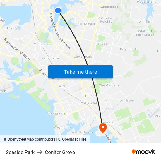 Seaside Park to Conifer Grove map