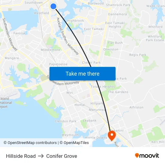 Hillside Road to Conifer Grove map