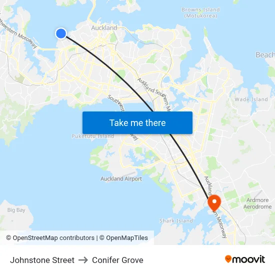 Johnstone Street to Conifer Grove map